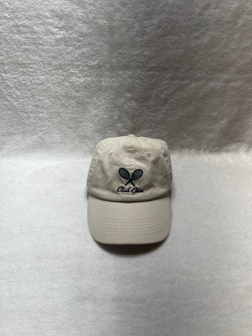 Club Chic Cream Embroidered Tennis Womens Hat